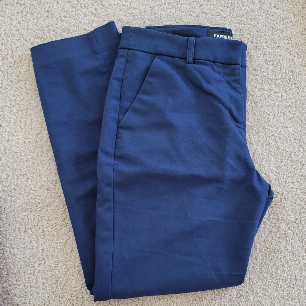 Express Navy Blue Dress Pants Columnist Ankle mid rise